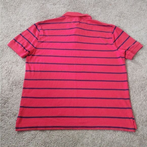 Tommy Hilfiger Men's Classic Fit Red Striped SS Shirt Size Large PREOWNED - Picture 2 of 4